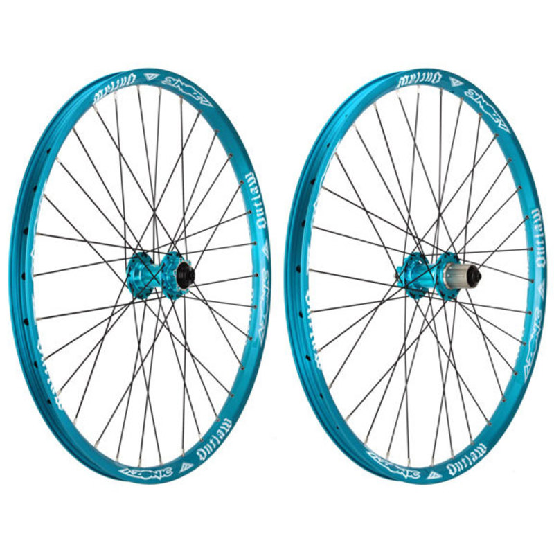 Azonic Outlaw-150 26 wheelset F/R ano-blue