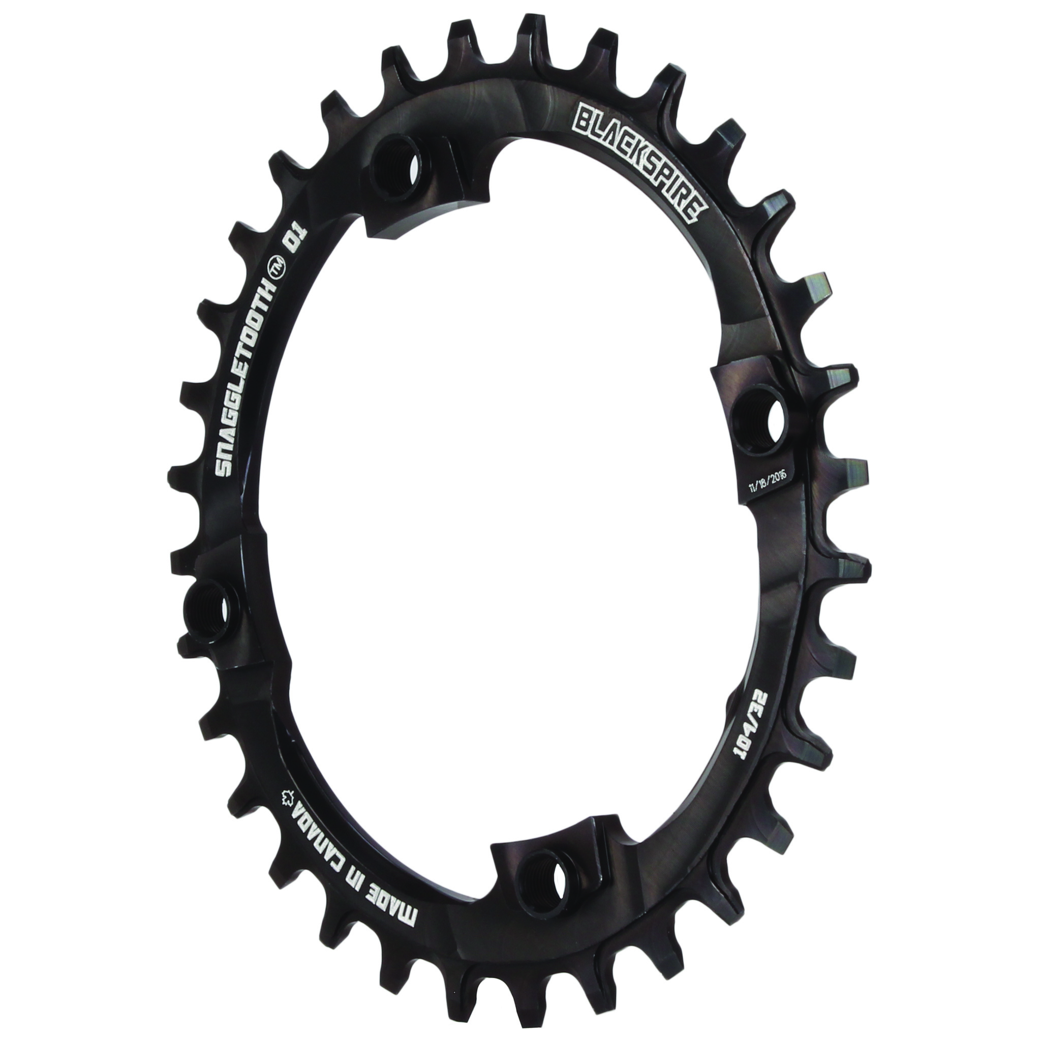 Blackspire Snaggletooth 104BCD Oval chainring 32T - black - Picture 1 of 1