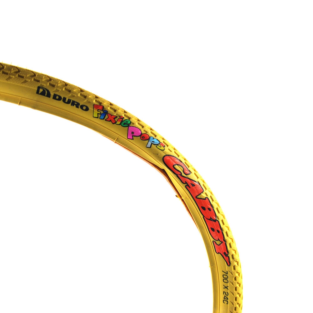 Duro Fixie Pop Road and Track Bike Tire 700x24c Folding Fits 23 Yellow