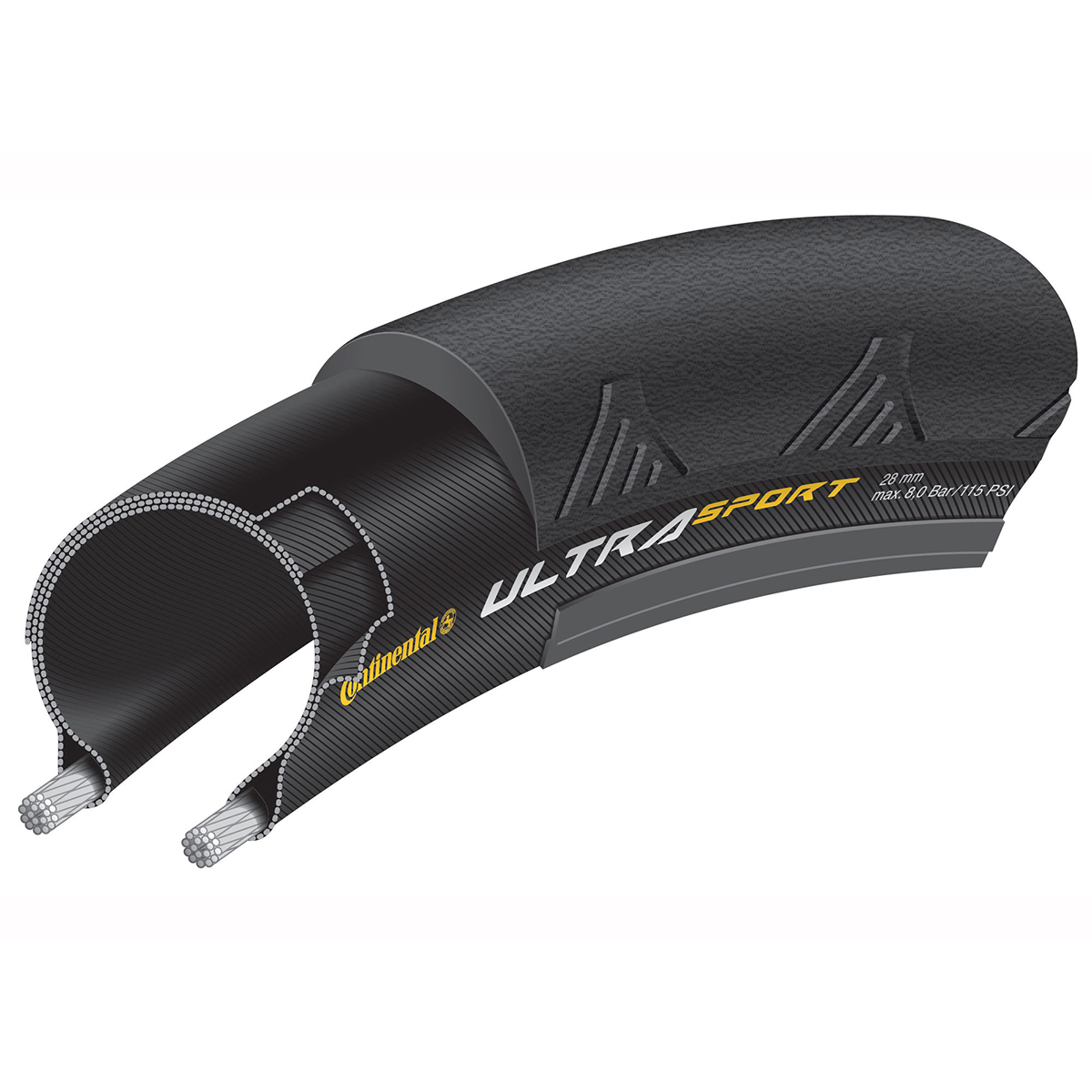 Continental Ultra Sport II 700 X 25 Fold Black BW