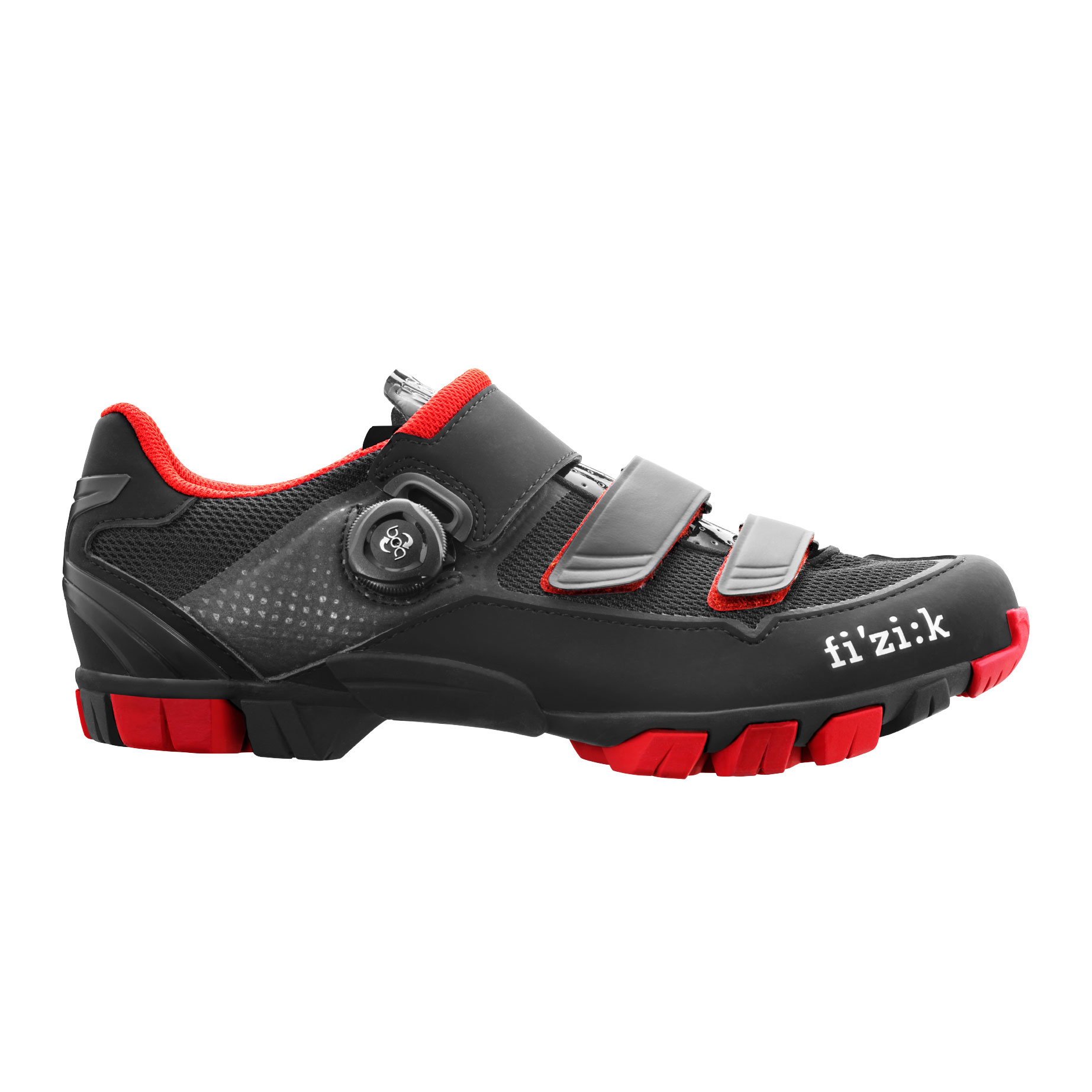 Fizik Men's M6B Uomo BOA MTB Shoes Black Red Size 42 *Damaged Packaging*