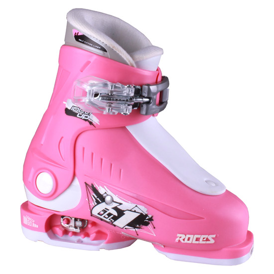 Roces 2018 Idea Adjustable Deep Pink/White Kids Ski Boots 16.0-18.5